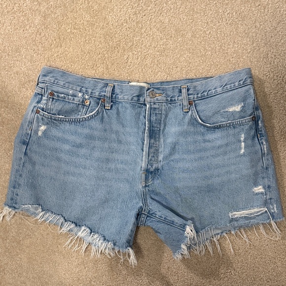 Agolde Light Blue Jean Shorts - Picture 7 of 7